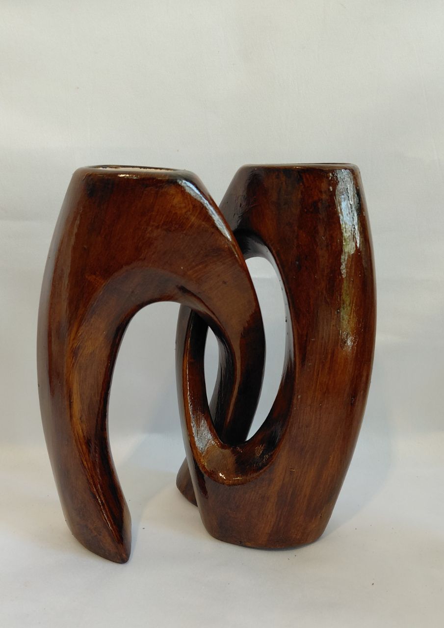 گلدان سرامیکی جفتی طرح چوب