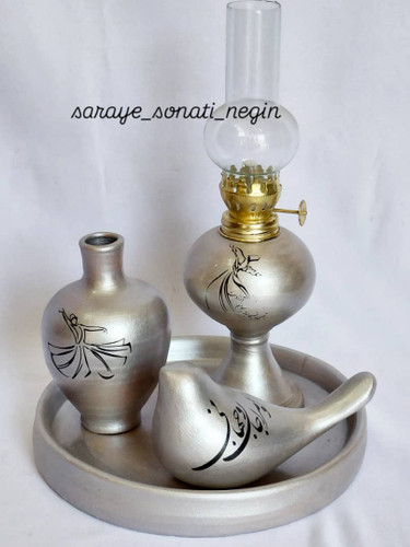 پک سینی چراغ و کوزه و مرغ آمین