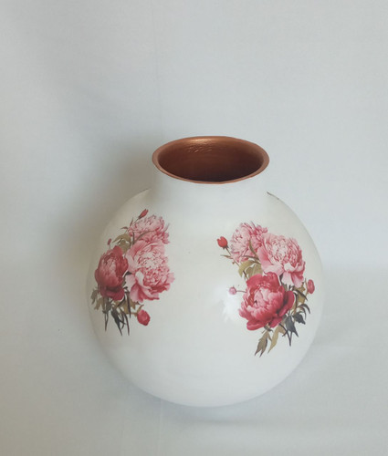 گلدان کروی ترانسفر سفالی