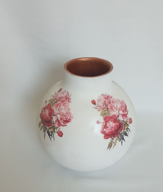 گلدان کروی ترانسفر سفالی