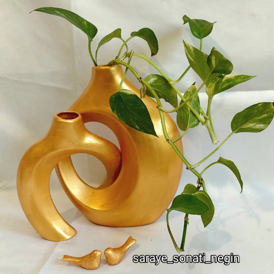 گلدان سرامیکی کنار هم طرح آغوش