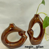 گلدان دوقلو سرامیکی کنار هم