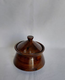 قندان سفالی مدل دیگچه طرح چوب