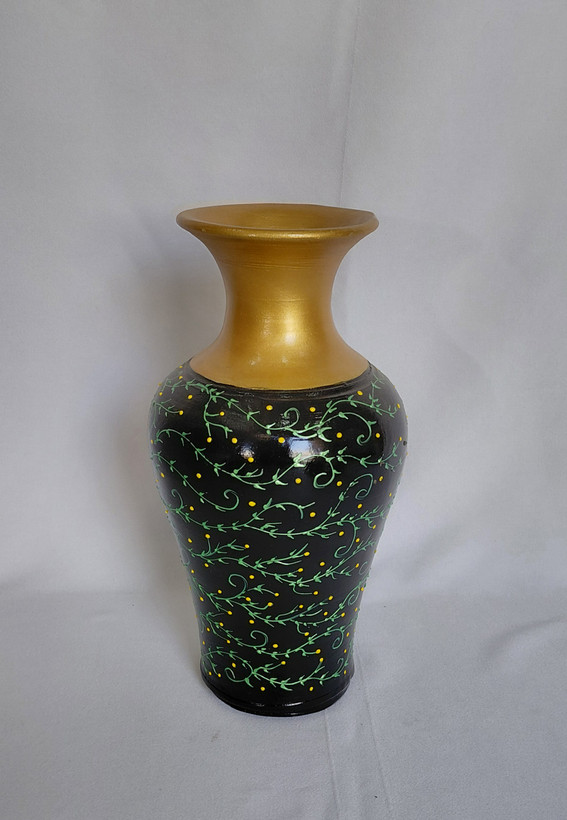 گلدانی باستانی لاله ای طرح برجسته باغ بهشت