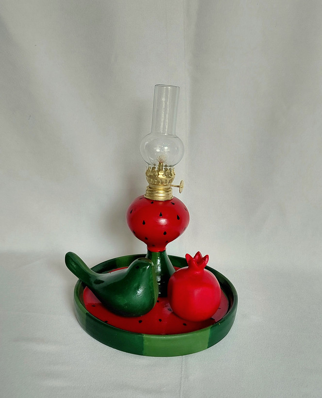 ست سینی و چراغ یلدایی