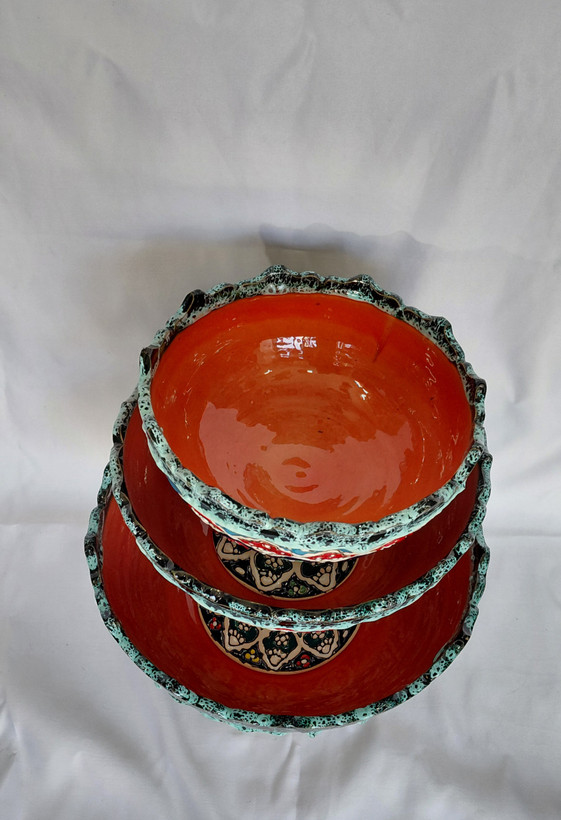 میوه خوری میناکاری در ۳ سایز بزرگ و متوسط و کوچک