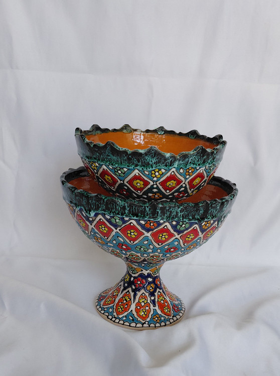 میوه خوری ۲ تایی میناکاری