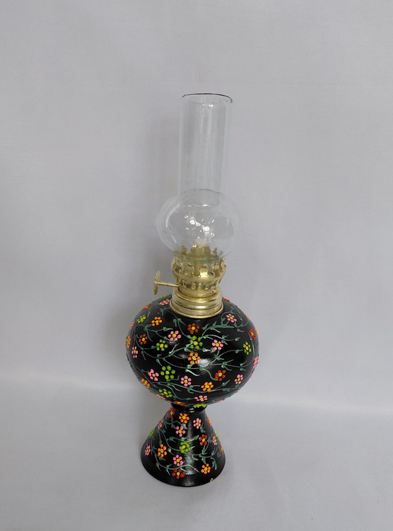 چراغ سفالی طرح باغ گل برجسته