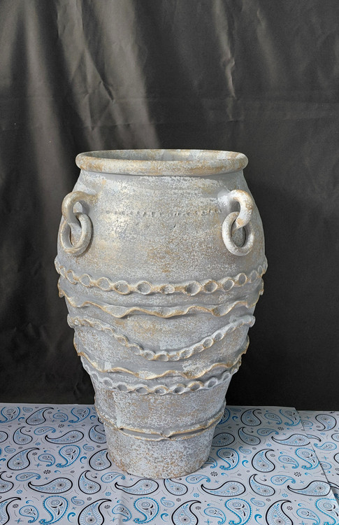 گلدان پتینه نقره ای طلایی