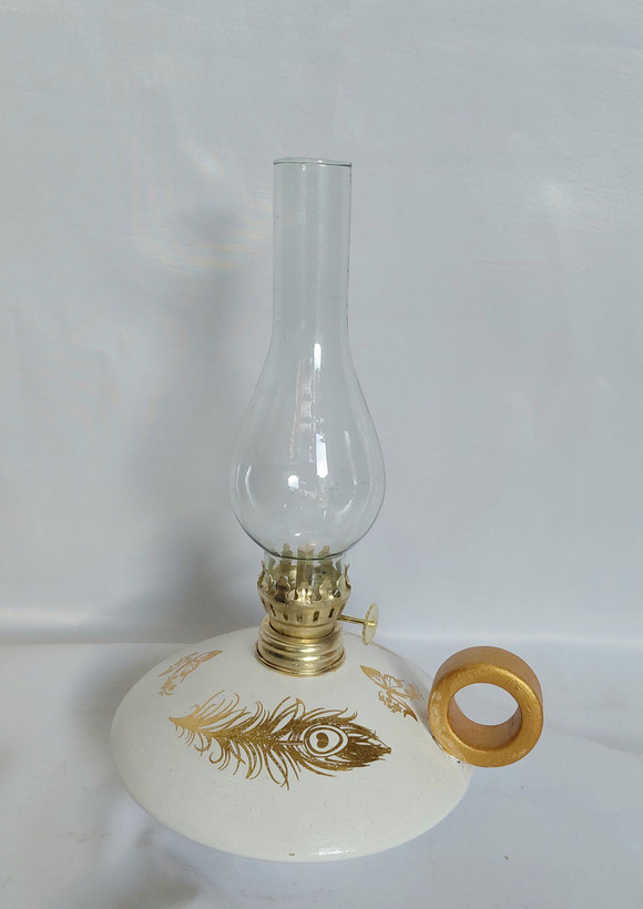 چراغ عدسی سفالی طرح چوب