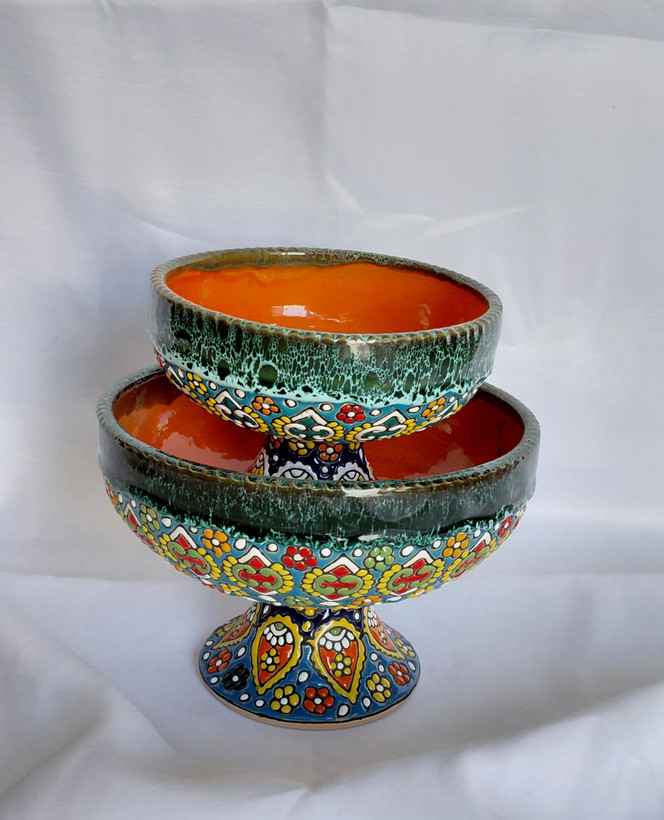میوه خوری مینا کاری ۲ تایی