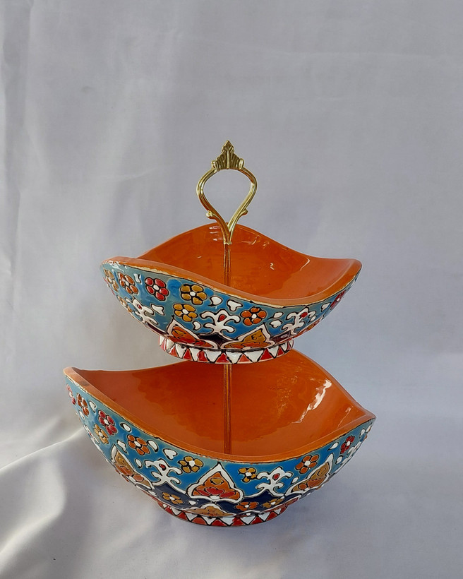 آجیل خوری ۲ طبقه میناکاری