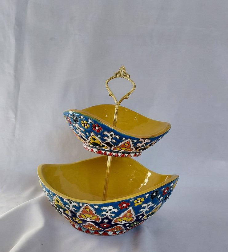 آجیل خوری ۲ طبقه میناکاری