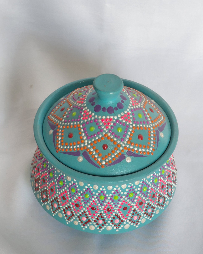 قندان نقطه کوبی سفالی