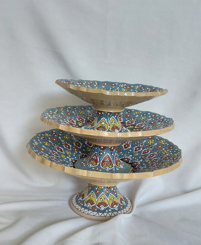 شیرینی خوری تک پایه ۳ تیکه میناکاری