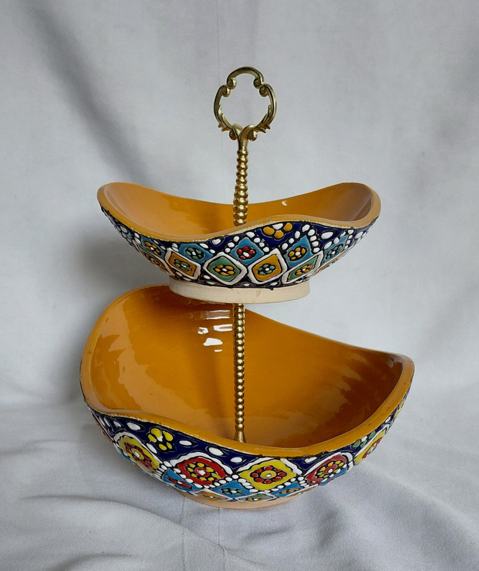 آجیل خوری ۲ طبقه میناکاری
