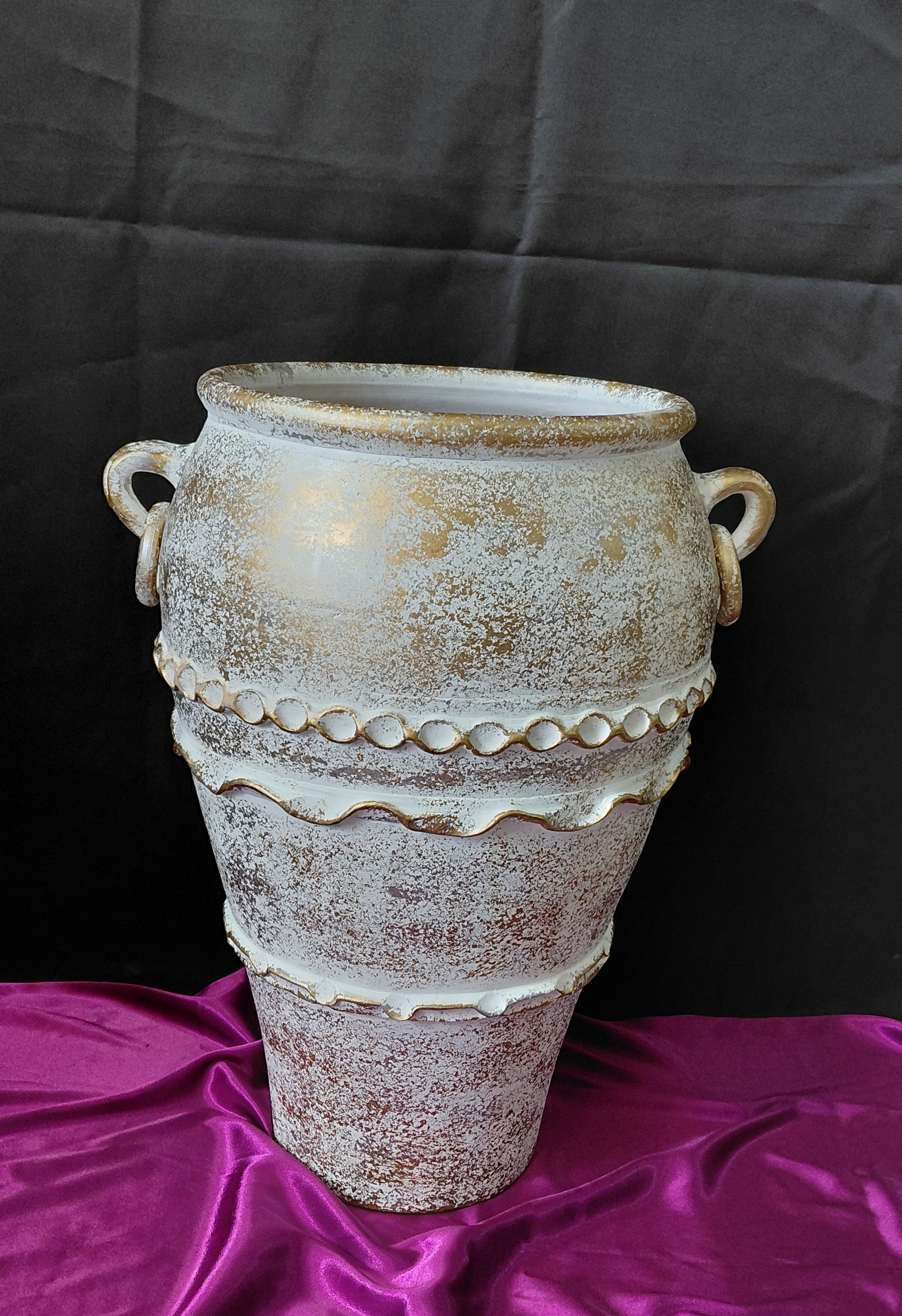 گلدان پتینه ۵۰ سانتی سفالی