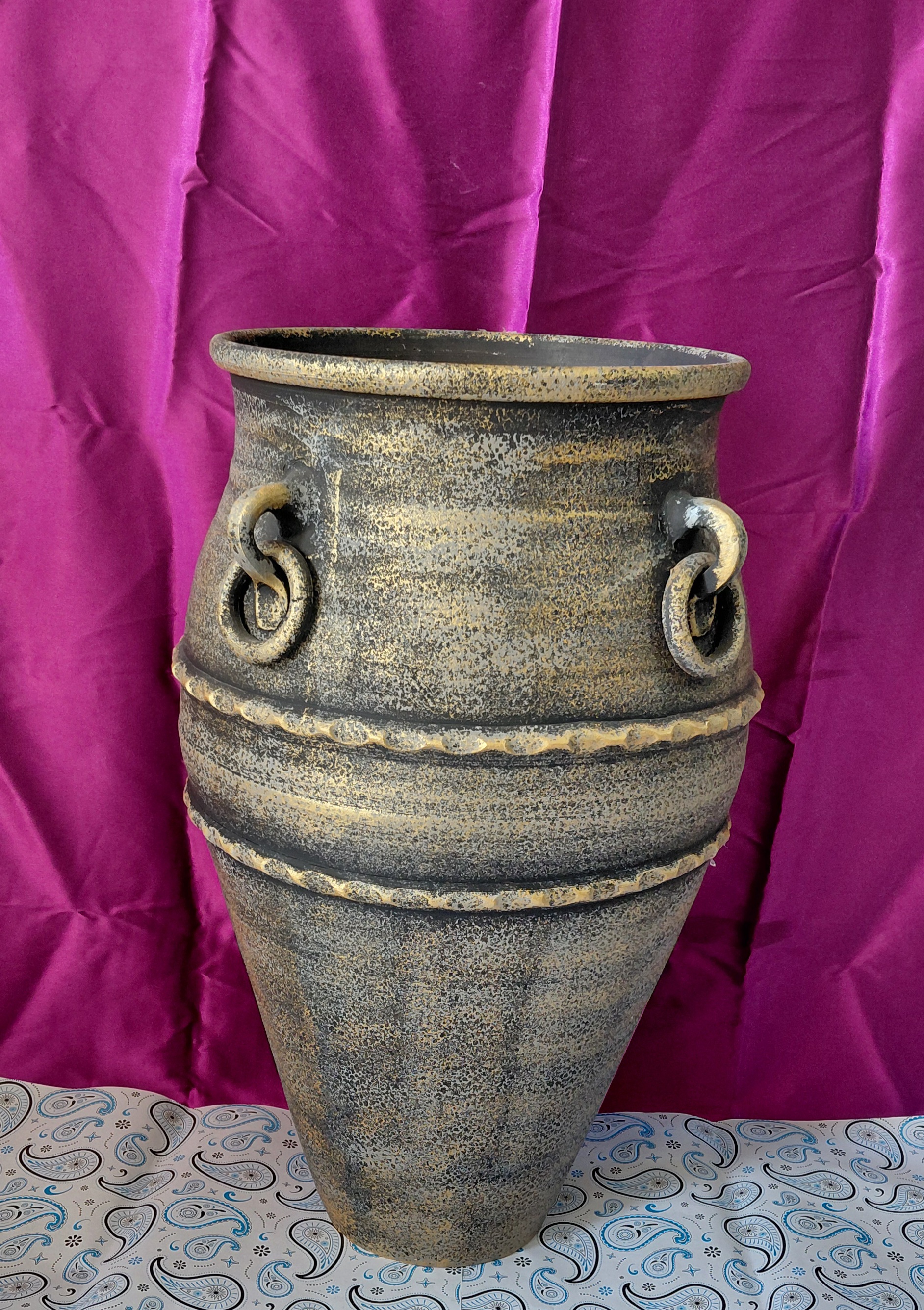 گلدان پتینه سفالی ۶۰ سانتی
