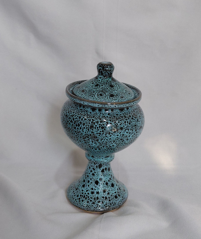 قندان سفالی طرح اشکی