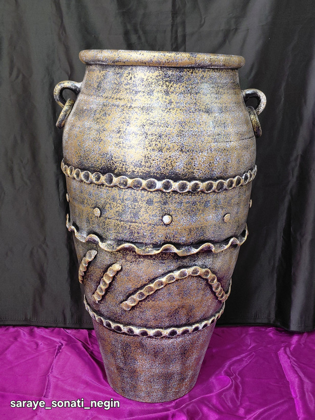 گلدان پتینه ۷۰ سانتی سفالی