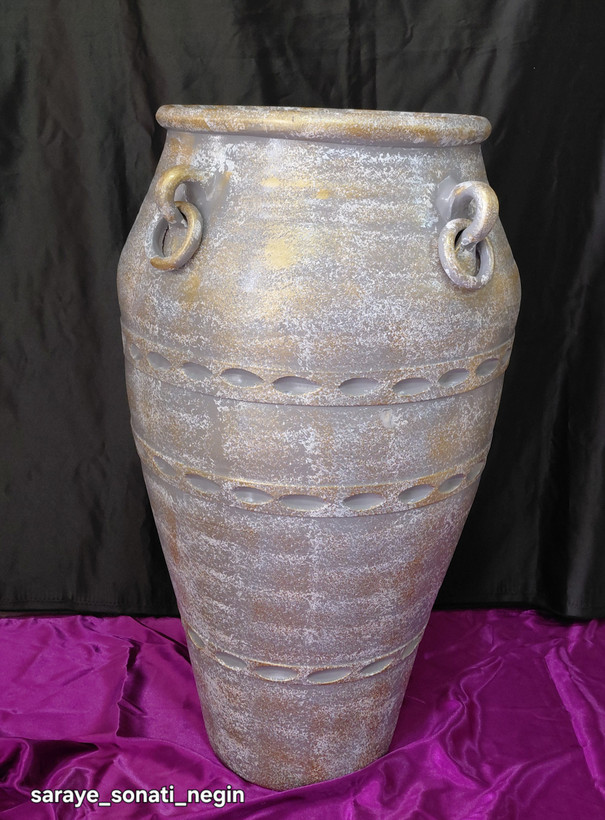 گلدان پتینه ۷۰ سانتی سفالی
