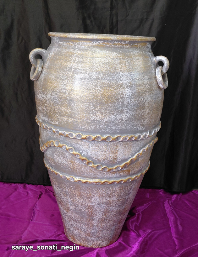 گلدان پتینه ۷۰ سانتی سفالی
