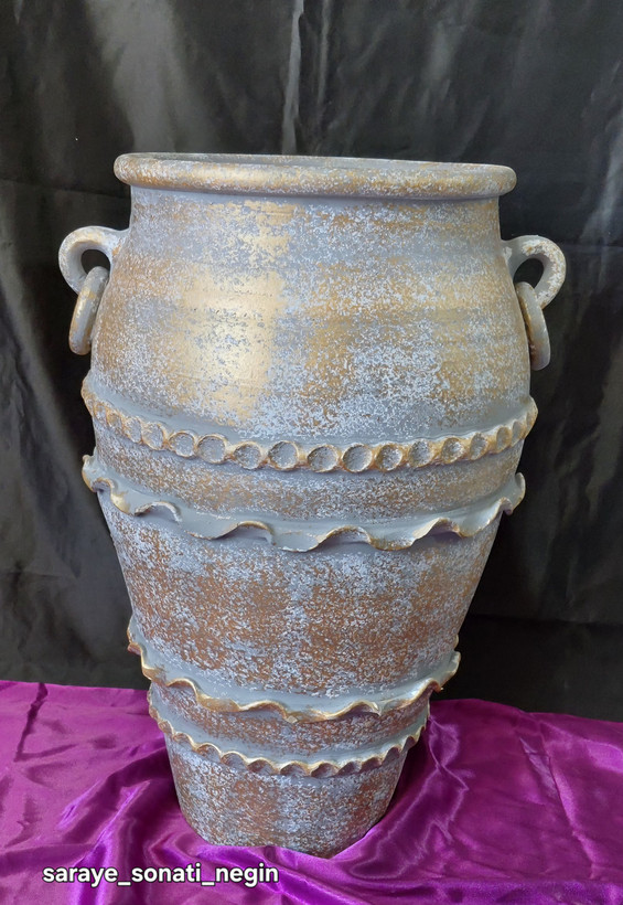 گلدان پتینه ۵۰ سانتی سفالی