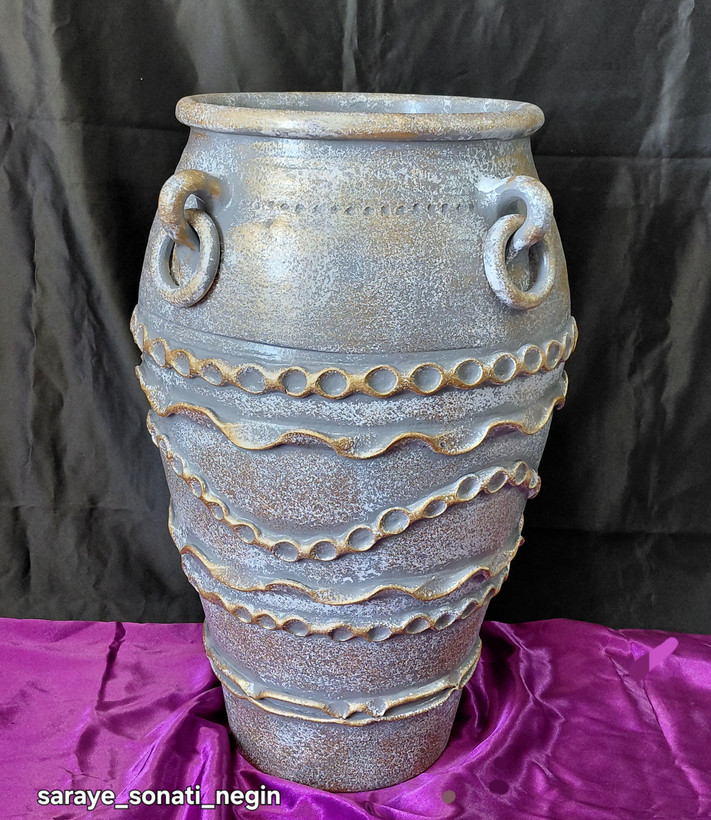 گلدان پتینه ۵۰ سانتی سفالی