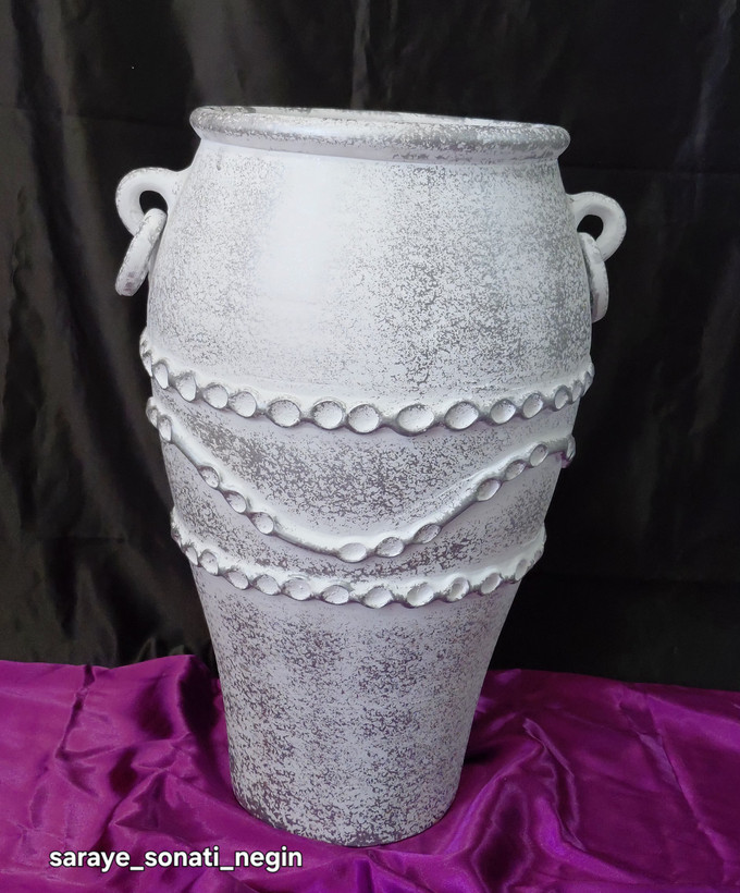گلدان پتینه ۵۰ سانتی سفالی