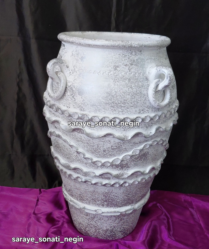 گلدان پتینه ۵۰ سانتی سفالی