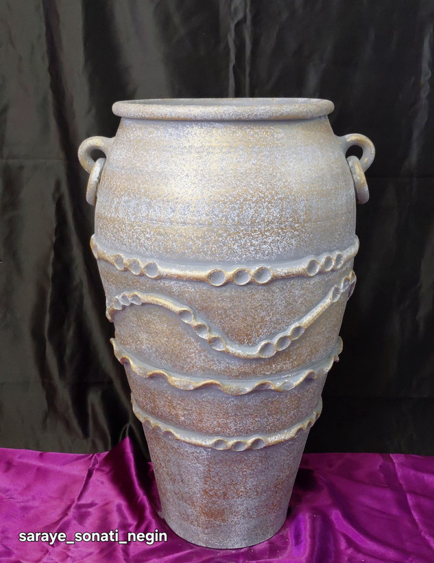 گلدان پتینه سفالی ۶۰ سانتی