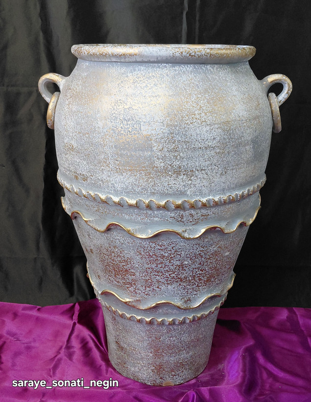 گلدان پتینه سفالی ۶۰ سانتی
